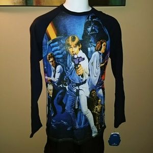 Star Wars Raglan Graphic Tee ls Movie Shirt New